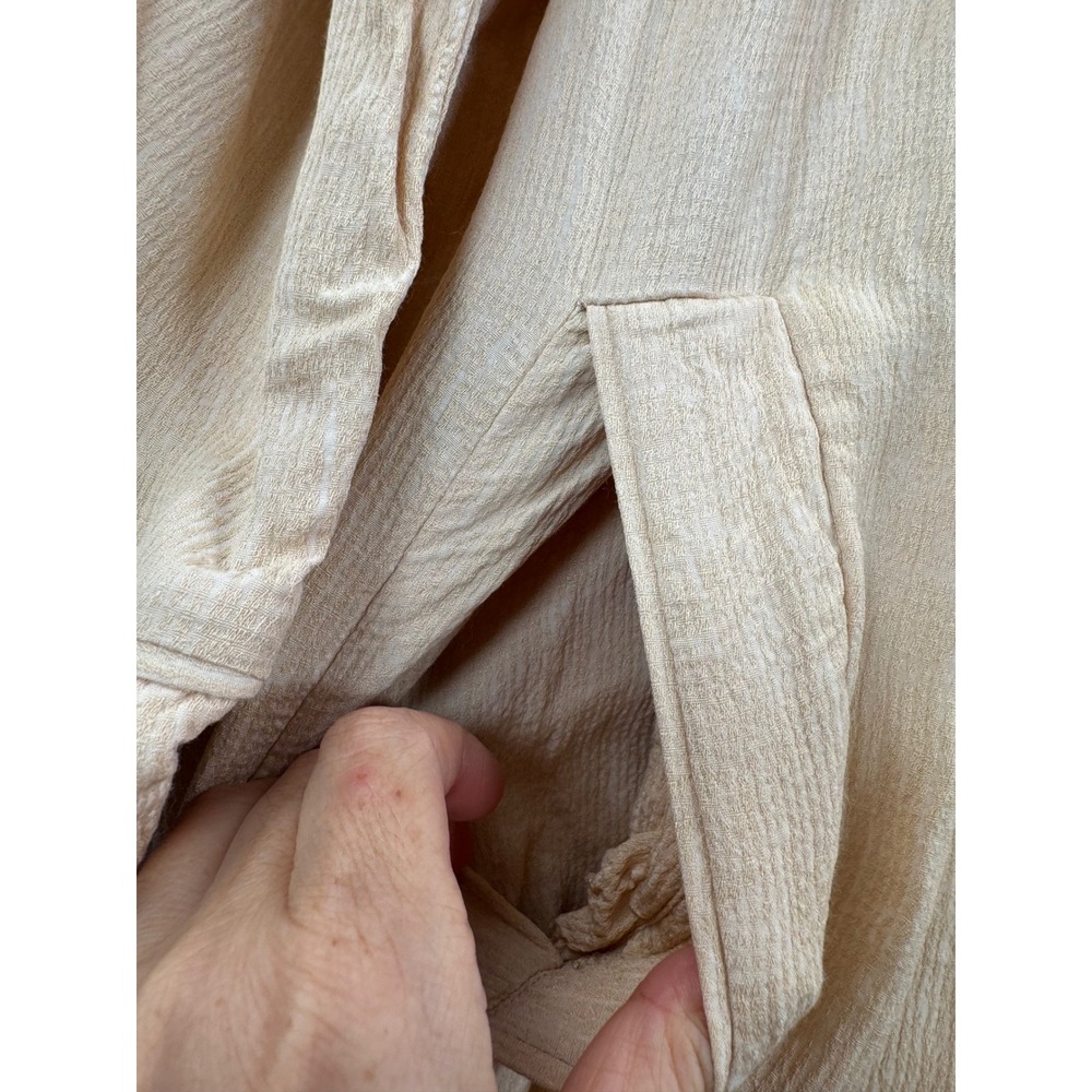 Zara TRF Duster Coat sz S/M Tan Double‎ Breasted Textured retro relaxed preppy - Picture 7 of 7